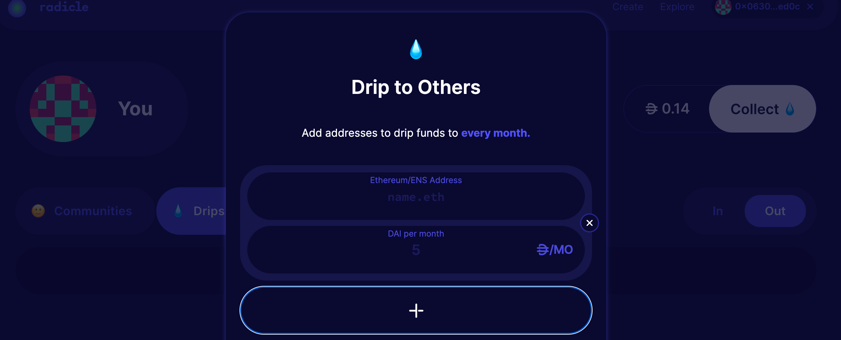 Drips Page Modal